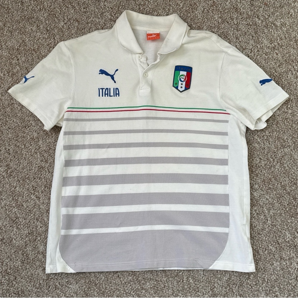 Puma Men’s Italy White Polo Shirt Large